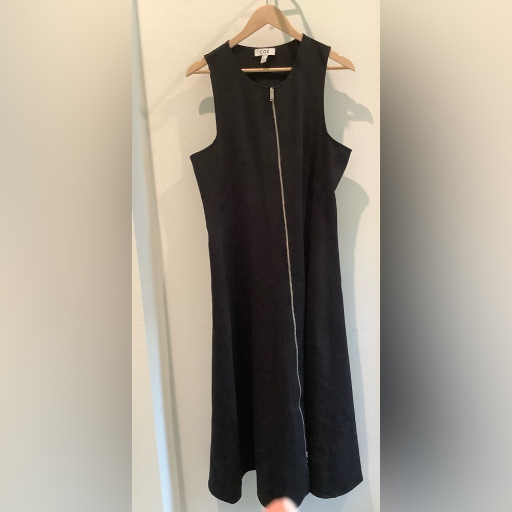 COS Black Midi Dress Sleeveless Crew Neck